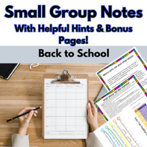 Reading System Steps 1-12 Back To School Small Group Notes Template and Small Group Tips