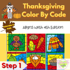 Reading System Step 1 No Prep Thanksgiving Color By Code- FUN CVC Words Review