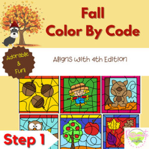 Reading System Step 1 No Prep Fall Color By Code- FUN CVC Words Review