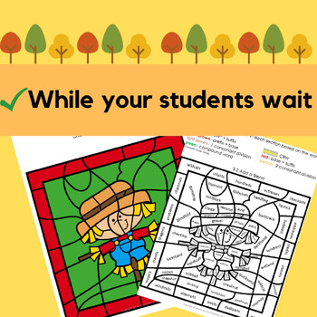 Reading System Step 1 No Prep Fall Color By Code- FUN CVC Words Review - Image 3