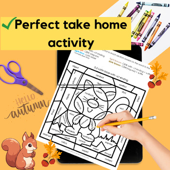 Reading System Step 1 No Prep Fall Color By Code- FUN CVC Words Review - Image 4