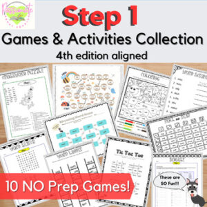 Reading System Step 1- No Prep Collection of 10 FUN CVC Word Review Games & Activities