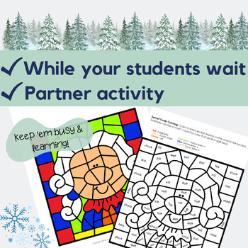 Reading System Step 4 No Prep WINTER HOLIDAYS Color by Code- Fun VCe Syllable Review - Image 3