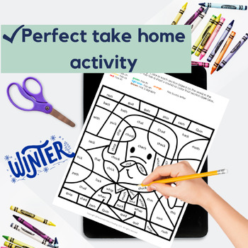 Reading System Step 4 No Prep WINTER HOLIDAYS Color by Code- Fun VCe Syllable Review - Image 4