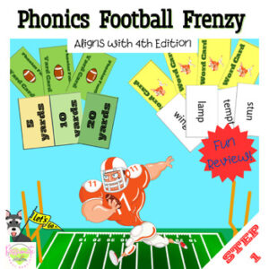 Reading System Step 1- Phonics Football Frenzy Board Game- Fun CVC Words Review