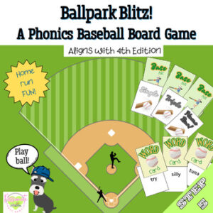 Reading System Step 5 Ballpark Blitz Phonics Baseball Board Game- Fun Open Syllable Review!