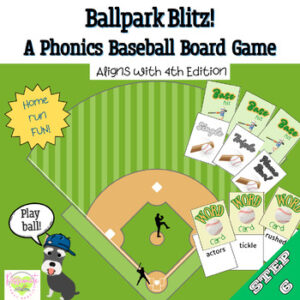 Reading System Step 6 Ballpark Blitz Phonics Baseball Board Game- Fun Suffix & Final Stable SyllableReview!