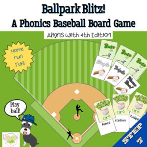 Reading System Step 7 Ballpark Blitz Phonics Baseball Board Game- Fun Other Sounds of c & g Review!