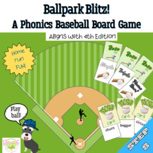 Reading System Step 8 Ballpark Blitz Phonics Baseball Board Game- Fun r-Controlled Review!