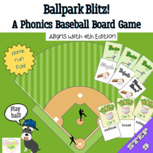 Reading System Step 9 Ballpark Blitz Phonics Baseball Board Game- Fun Vowel Digraph Syllable Review!