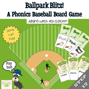 Reading System Step 12 Ballpark Blitz Phonics Baseball Board Game- Fun Advanced Phonics Review!