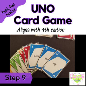 Reading System Step 9 UNO Phonics Card Game - Fast, Fun Vowel Digraph Syllable Review!