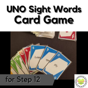 Reading System Step 12 High Frequency Words UNO Card Game- Fast, Fun Review