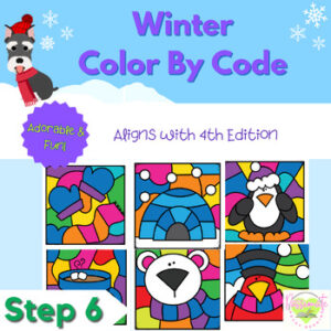 Reading System Step 6 No Prep Winter Color By Code- FUN Suffix & Final Stable Syllable Review