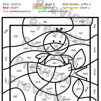 Reading System Step 1 No Prep Spring Color By Code- FUN CVC Words Review - Image 3