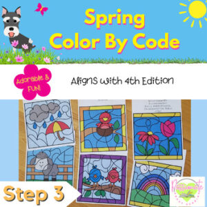 Reading System Step 3 No Prep Spring Color By Code- FUN Closed Multisyllable Review