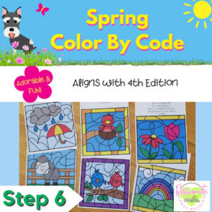 Reading System Step 6 No Prep Spring Color By Code- FUN Suffix & Final Stable Syllable Review