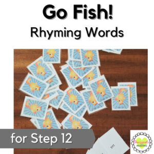 Reading System Step 12 Go Fish Rhyming Words Card Game- Fun Advanced Phonics Review
