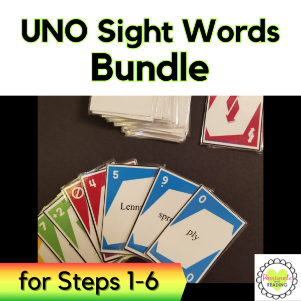 UNO High Frequency Words Card Game Bundle for Steps 1-6, Wilson Reading ...