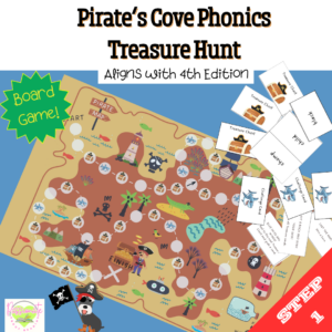 Reading System Step 1- Pirate's Cove Treasure Hunt Board Game- FUN CVC, suffix -s & -es Review!