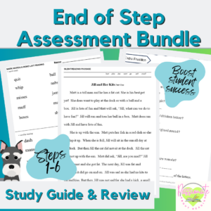 NO Prep End of Step Assessment Pre-Test & Study Guide Bundle for Steps 1-6, Wilson Reading System Aligned