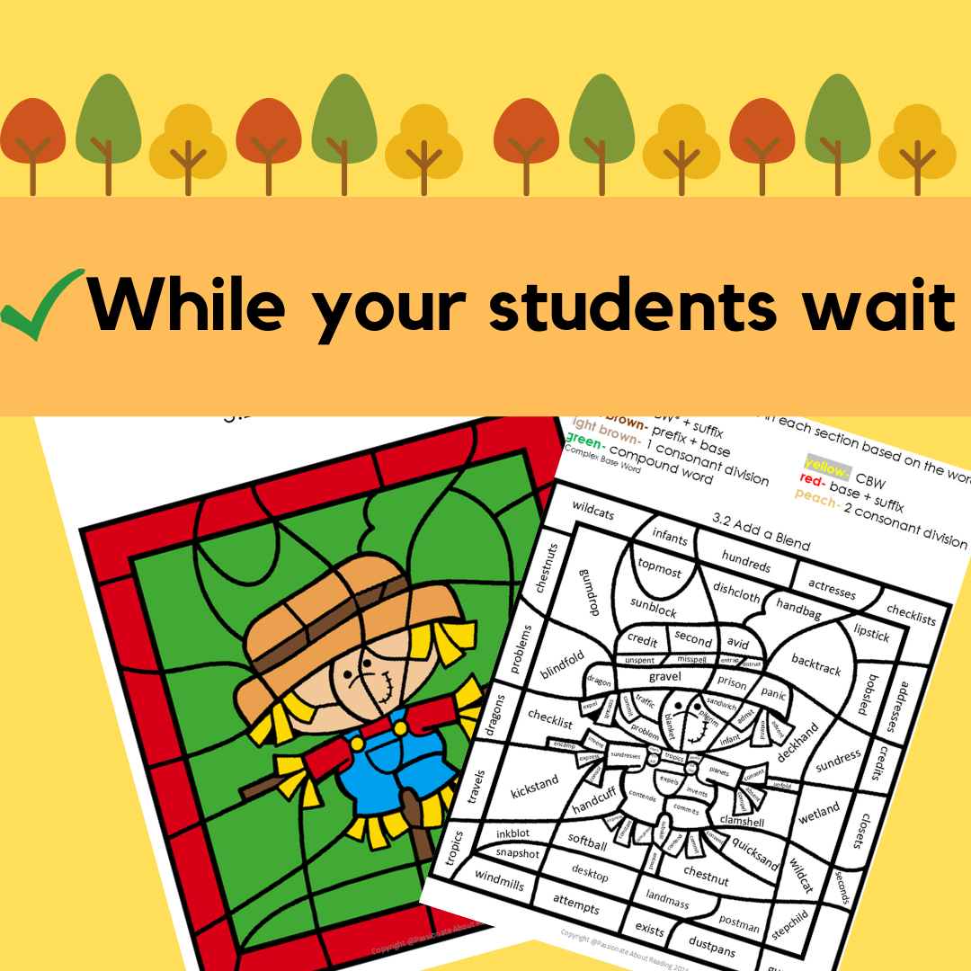 No Prep Fall Color By Code Bundle for Steps1-6, Wilson Reading System Aligned - Image 3