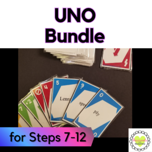 UNO Phonics Card Game Bundle for Steps 7-12, Wilson Reading System Aligned