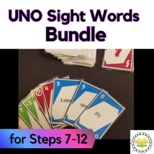 UNO High Frequency Words Card Game Bundle for Steps 7-12, Wilson Reading System Aligned