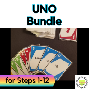 UNO Phonics Card Game Bundle for Steps 1-12, Wilson Reading System Aligned