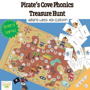 Reading System Step 3 Treasure Hunt Board Game- FUN Closed Multisyllable Words