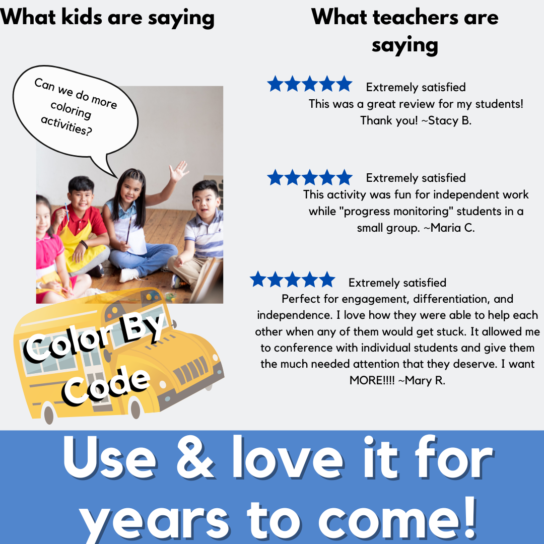 No Prep Back to School Color By Code Bundle for Steps1-6, Wilson Reading System Aligned - Image 4
