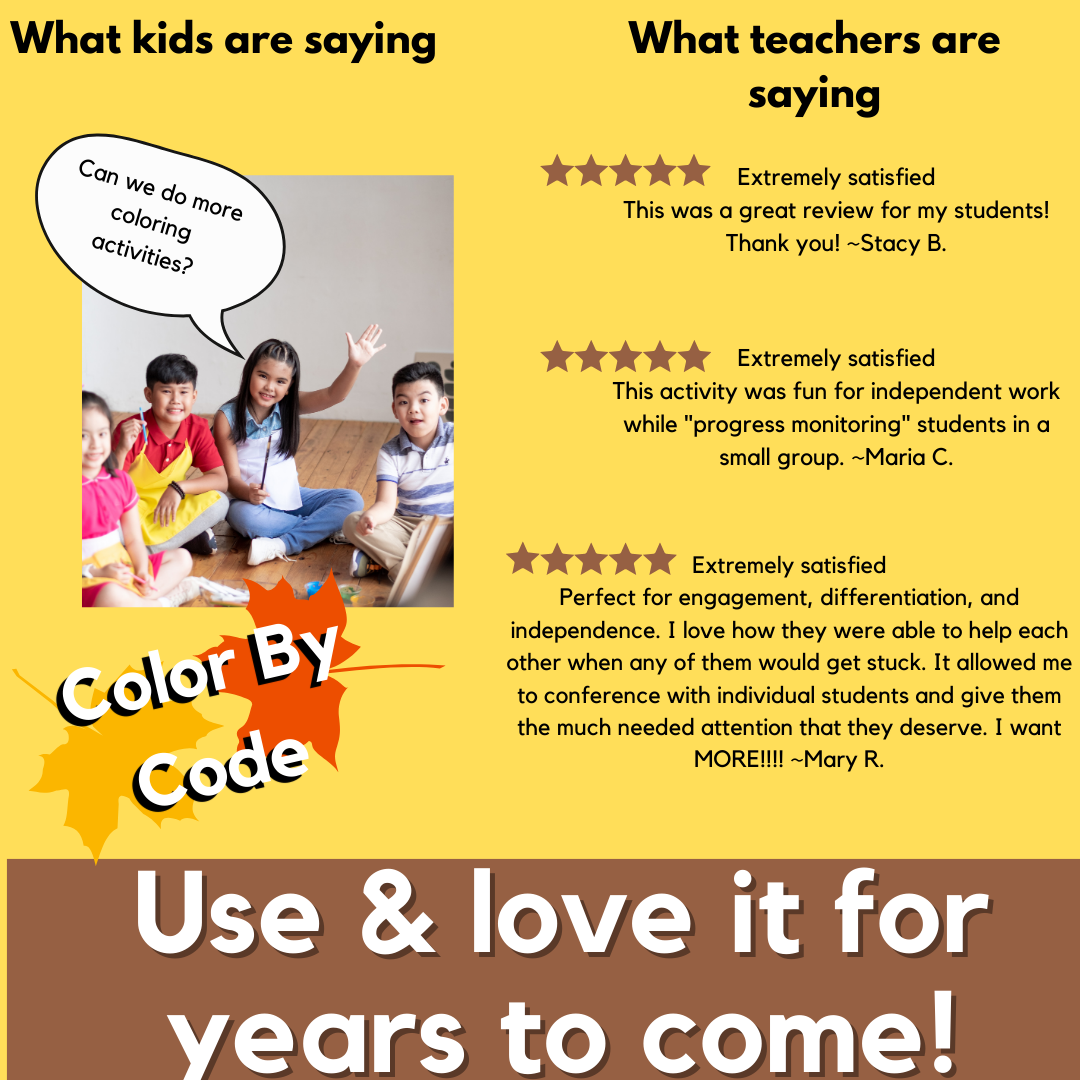 No Prep Fall Color By Code Bundle for Steps1-6, Wilson Reading System Aligned - Image 5