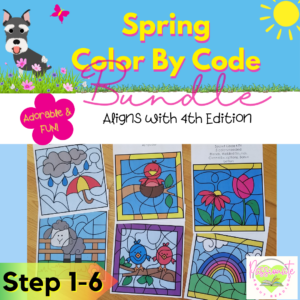 No Prep Spring Color By Code Bundle for Steps1-6, Wilson Reading System Aligned