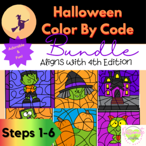 No Prep Halloween Color By Code Bundle for Steps1-6, Wilson Reading System Aligned