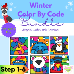 No Prep Winter Color By Code Bundle for Steps1-6, Wilson Reading System Aligned