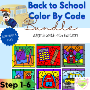 No Prep Back to School Color By Code Bundle for Steps1-6, Wilson Reading System Aligned