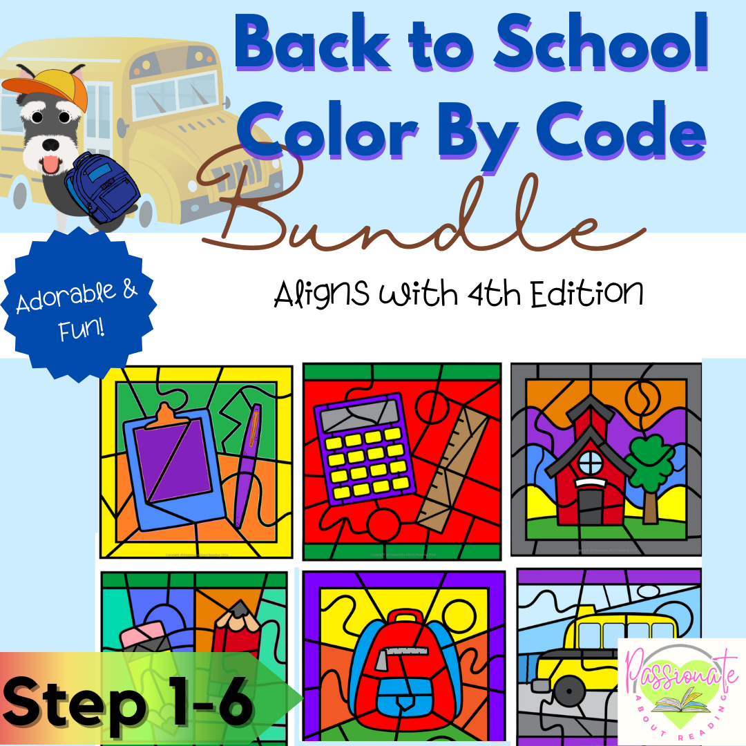 No Prep Back to School Color By Code Bundle for Steps1-6, Wilson ...