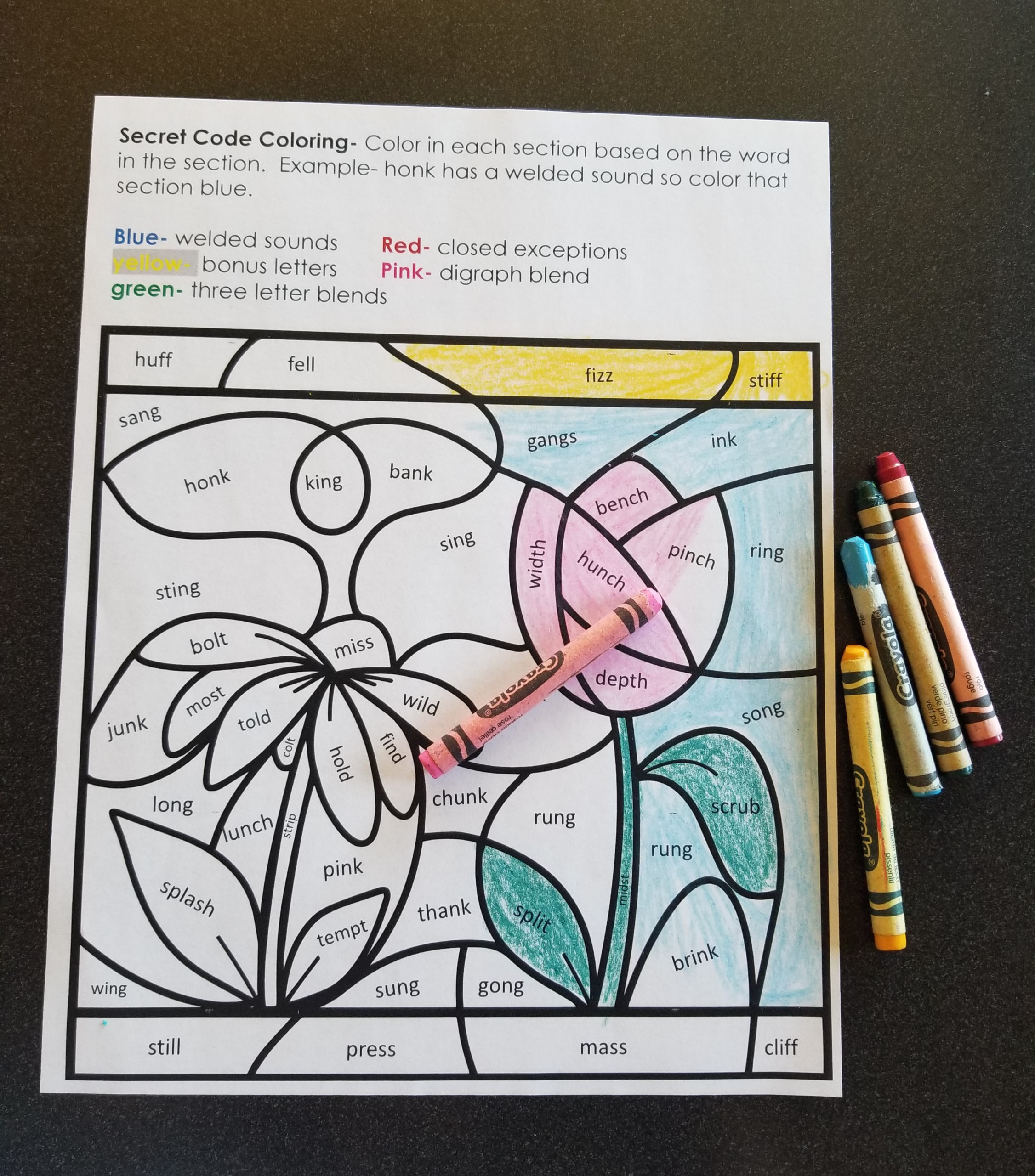 No Prep Spring Color By Code Bundle for Steps1-6, Wilson Reading System Aligned - Image 5
