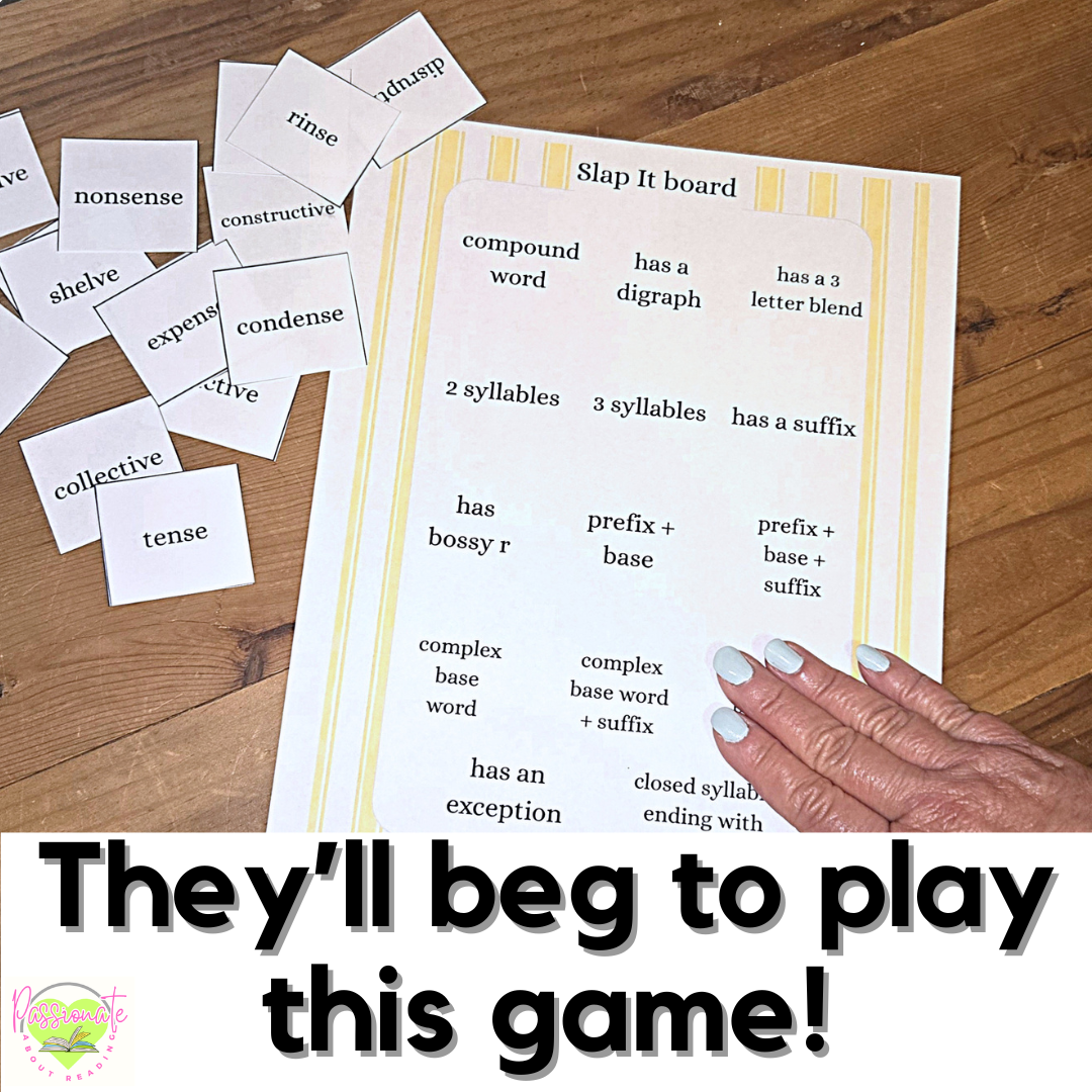 SLAP It! for Step 6: _le syllable, suffixes & sounds of -ed Phonics Review Game - Image 2