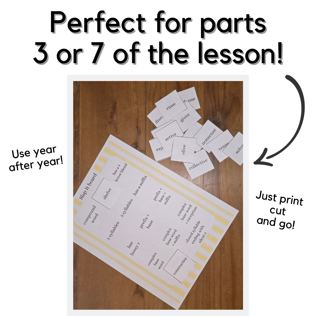 SLAP It! for Step 6: _le syllable, suffixes & sounds of -ed Phonics Review Game - Image 4