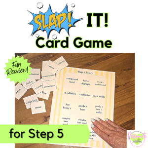 SLAP It! for Step 5: open syllable + exception, y as a vowel Phonics Review Game