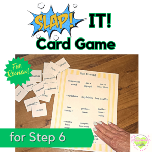 SLAP It! for Step 6: _le syllable, suffixes & sounds of -ed Phonics Review Game
