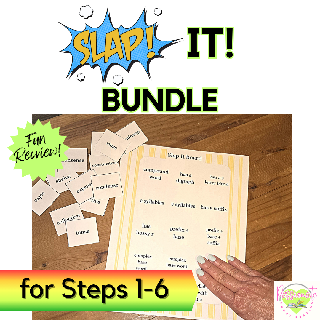 Reading System SLAP It! Bundle Step 1-6 CVC, open, VCe, _le Syllables Fun Review